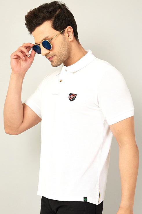 Men Navy Blue Polo T-Shirt